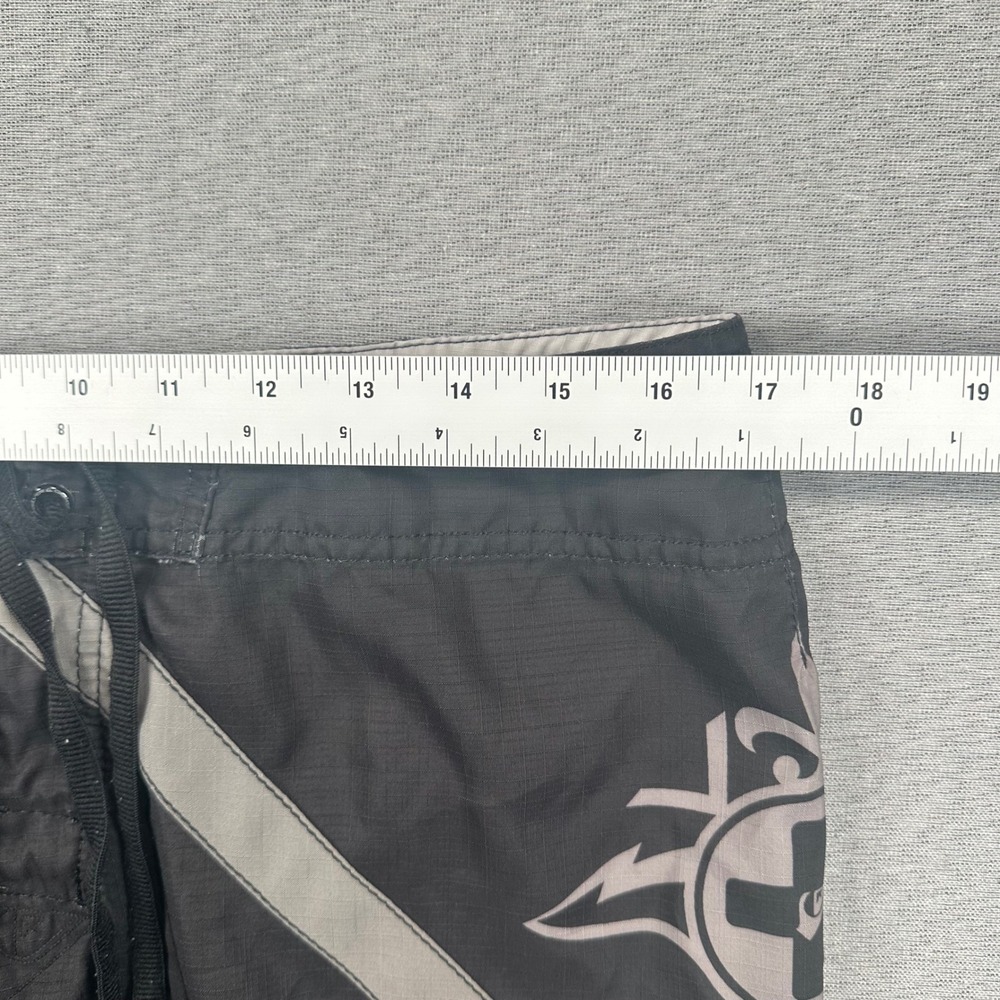 Quiksilver Board Shorts Mens 34 Black Ripstop Graphic Y2K Surf Swim Trunks - Picture 4 of 12